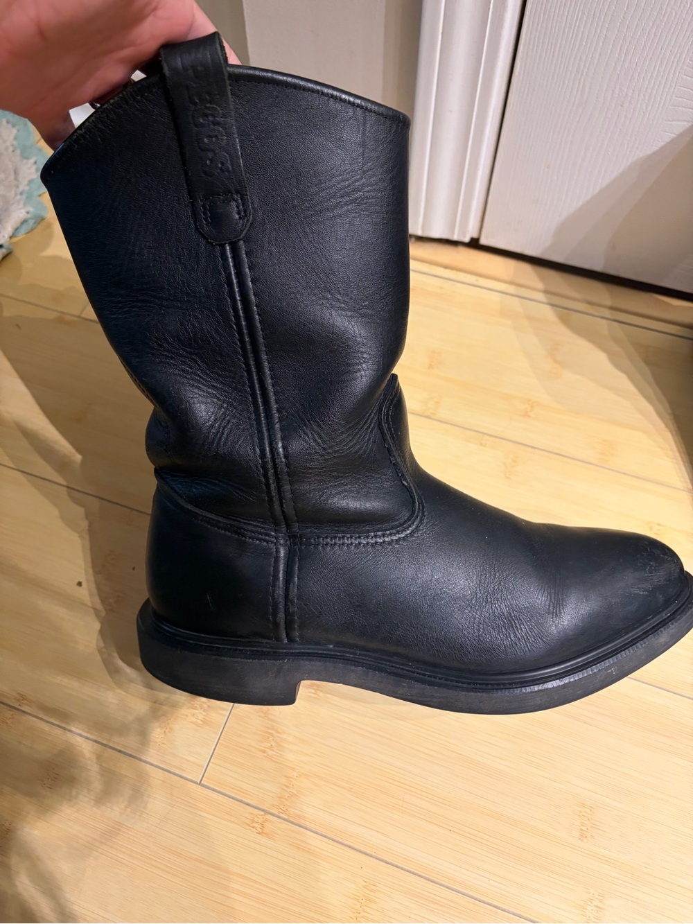 Red Wing Shoes Pecos 1125 Black Leather Pull-On Work Boot size 9.5/EU 42.5